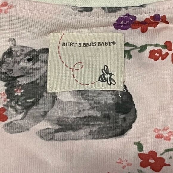 Burt’s Bees Baby Floral Hippo Romper Pajama’s  Size 18 Months - Picture 8 of 11